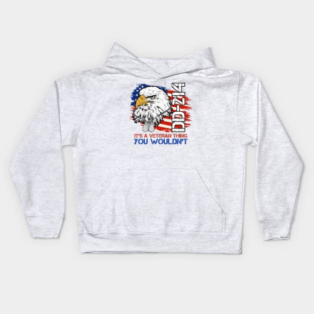 It's A Veteran Thing You Wouldn't Understand US Eagle DD-214 Kids Hoodie by rhazi mode plagget